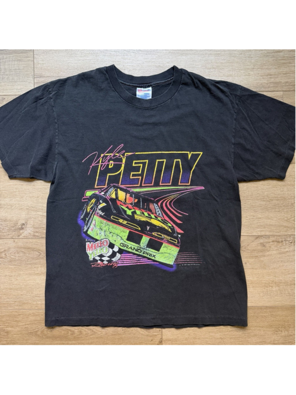 Vintage Kyle Petty Mello Yello Racing T Shirt size L Black Single Stitch 90s